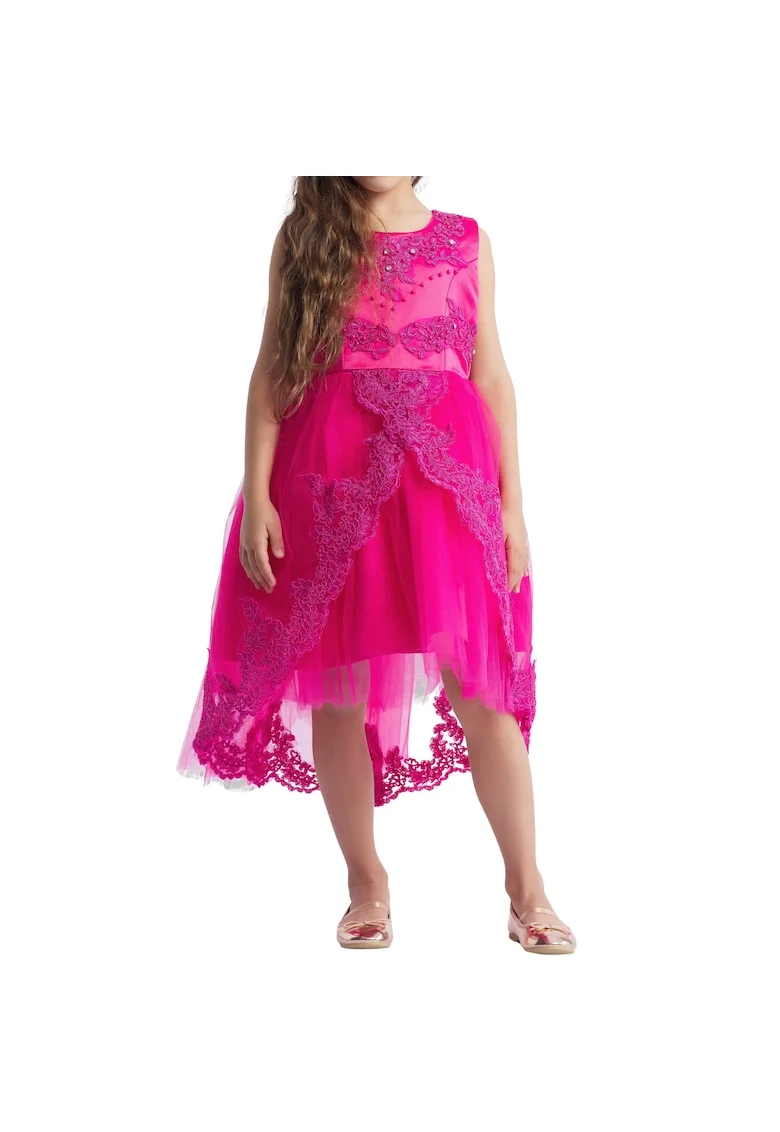 Rochie fuchsia Fabienne pentru fetițe – Eleganță și rafinament pentru ocazii speciale, Fucsia