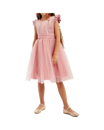 Rochie fete,  Tul, Roz, 122/128