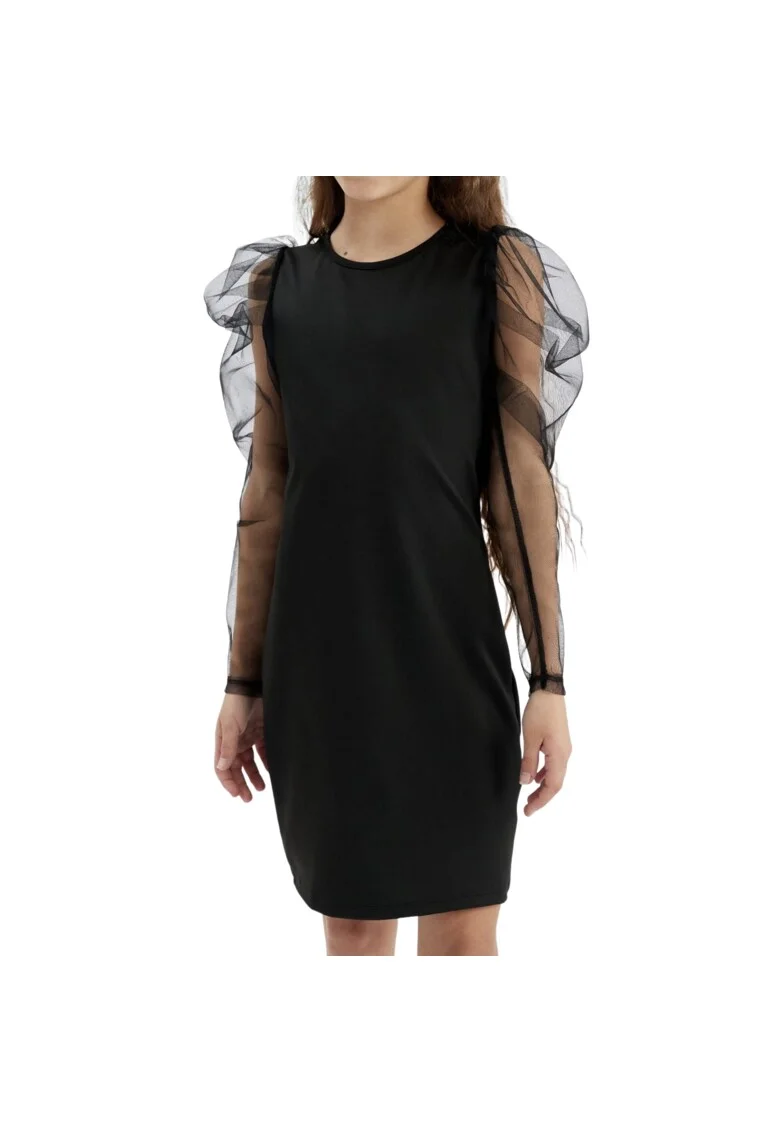 Rochie de fetite, ZOYA Fashion, Elena, Bumbac, Negru, Negru