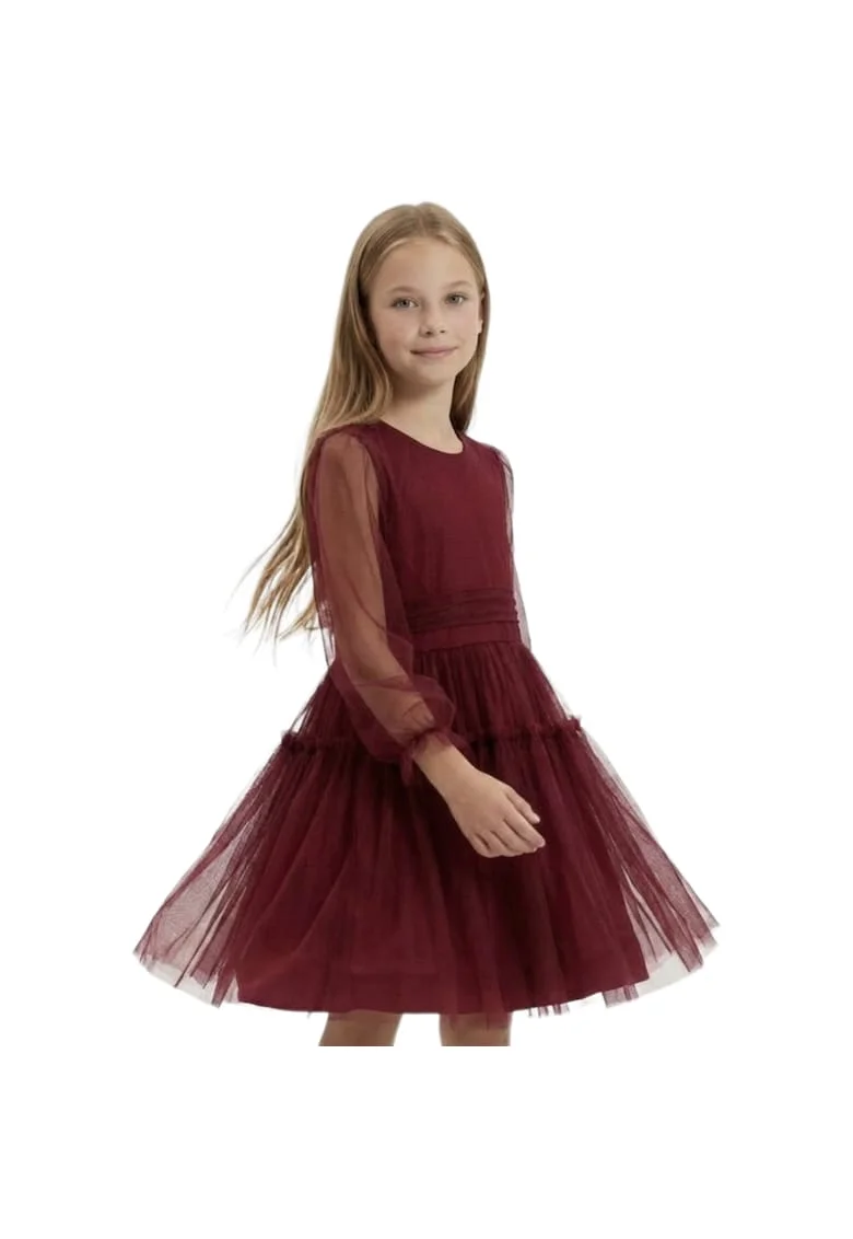 Rochie eleganta pentru fete  Holly, tulle, visiniu, Visiniu