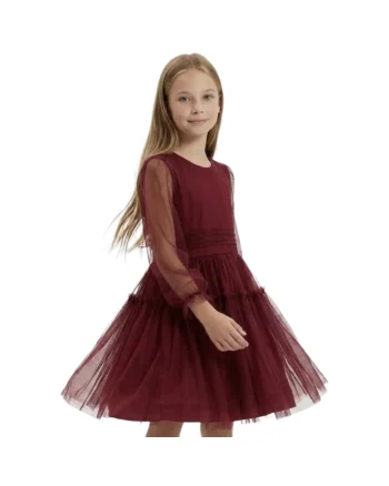 Rochie eleganta pentru fete  Holly, tulle, visiniu, Visiniu
