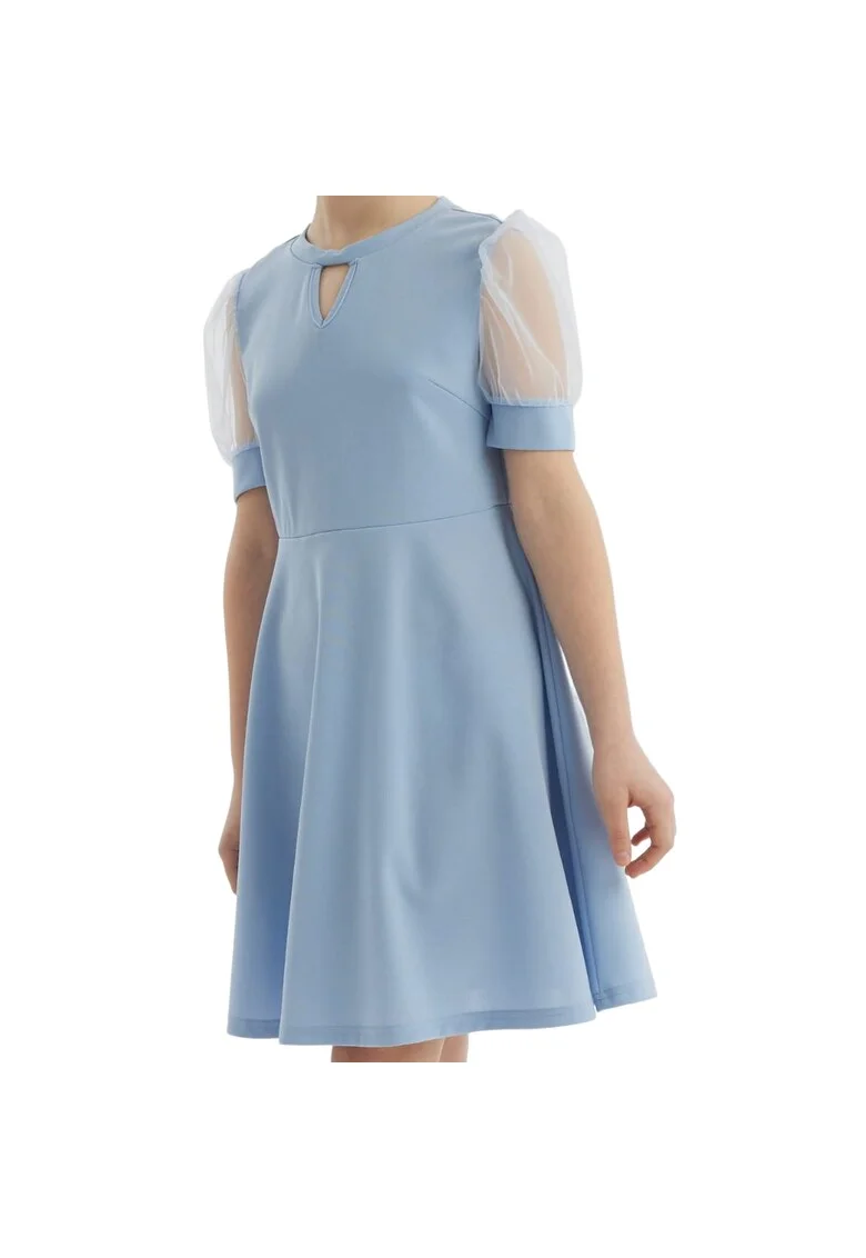 Rochie Elegantă pentru Fetițe Samanta - Confort și Stil pentru Evenimente Speciale, Albastru deschis