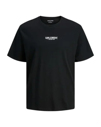 Tricou JACK &JONES Miko Crew JNR 48378, Negru