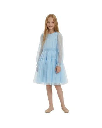 Rochie eleganta fetite  Holly, tul, bleu, Albastru deschis