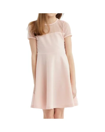 Rochie elegantă pentru fete Elly, roz pal, design confortabil și versatil, ideală pentru evenimente speciale, Roz