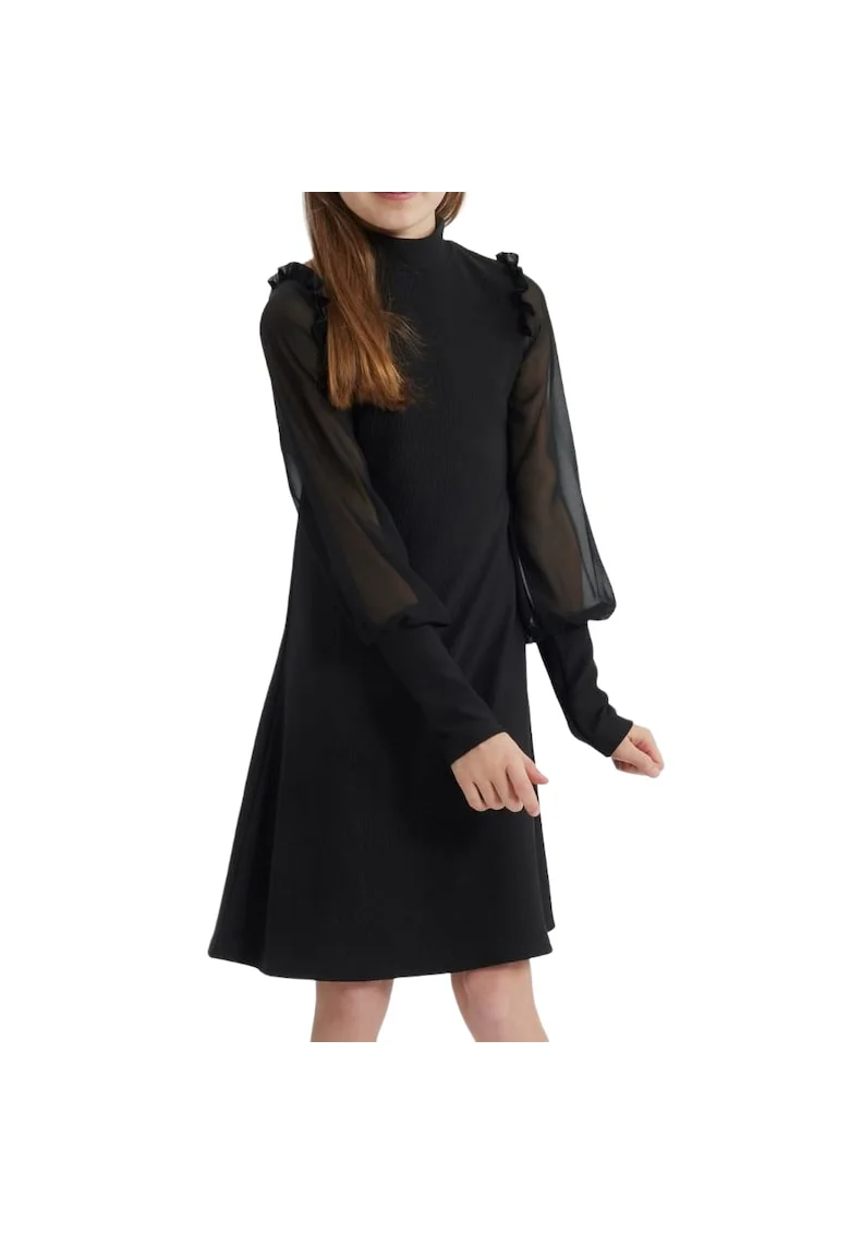 Rochie Elegantă Fetițe Luna Neagră – Design Modern, Confortabil, Fabricată în UE, Negru