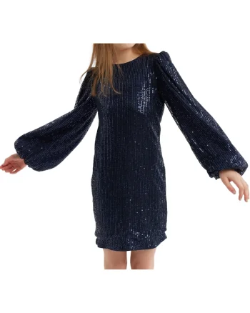Rochie Elegantă pentru Fetițe Gabriela Perla Albastru Închis – Stil și Rafinament pentru Evenimente Speciale, Albastru inchis