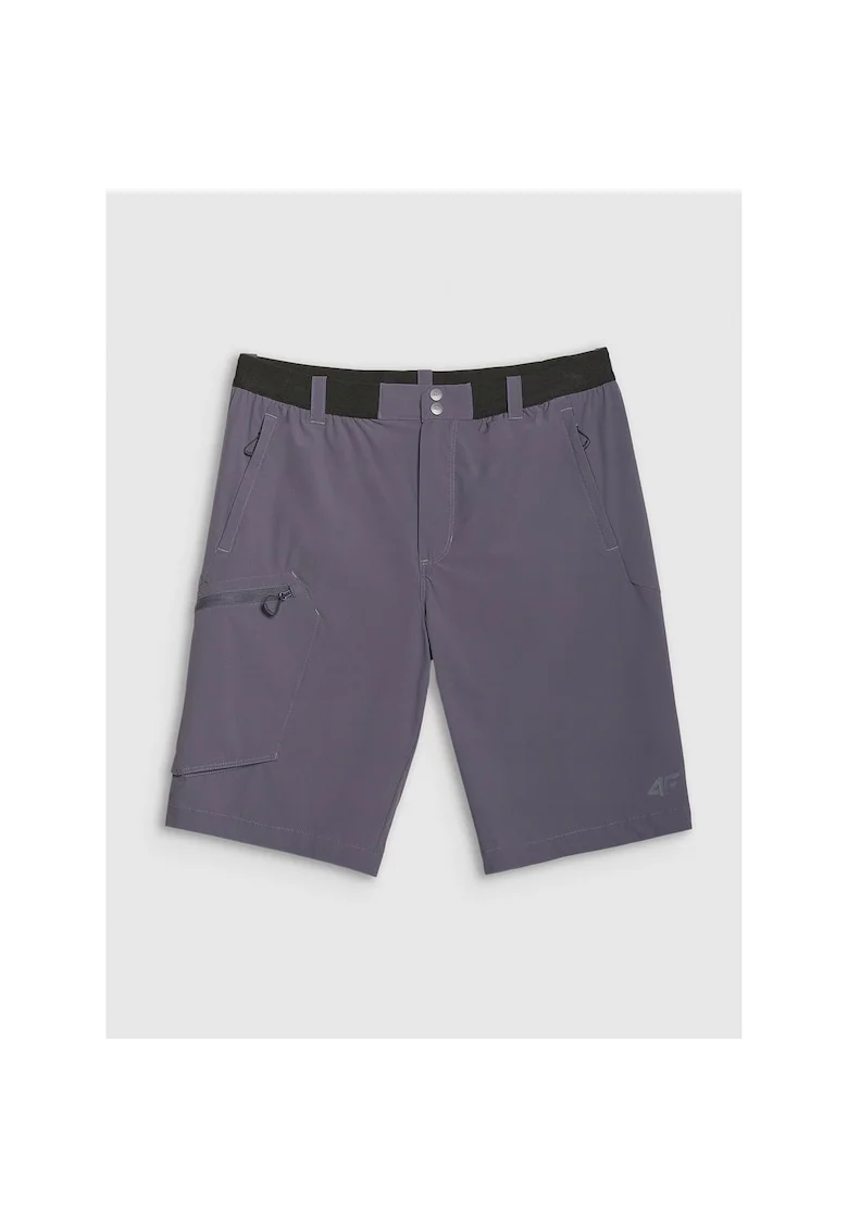 Pantaloni scurti de trekking  elastici, gri, pentru drumetii, gri
