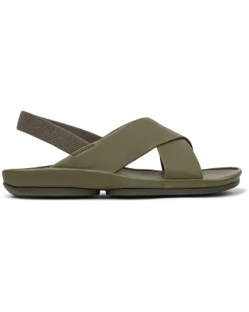 Sandale din piele cu bretele incrucisate Right Isdla, Verde