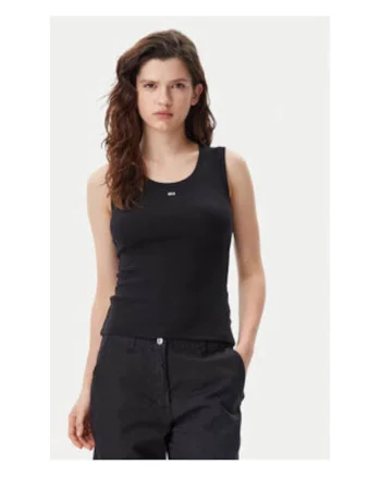 Top  bumbac, negrudwqf, Negru