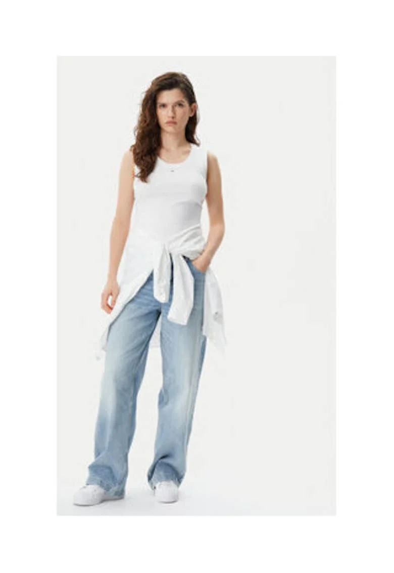 Top de dama,  alb, 95% bumbac, 5% elastandwqf, Alb