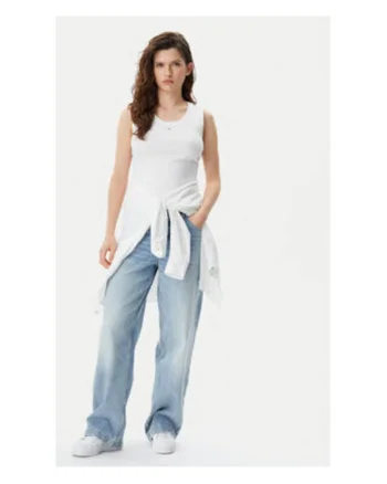 Top de dama,  alb, 95% bumbac, 5% elastandwqf, Alb