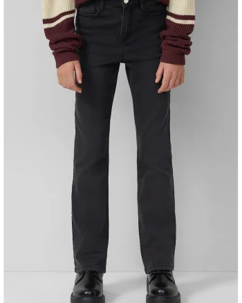 Blugi bootcut cu talie medie, Negru stins
