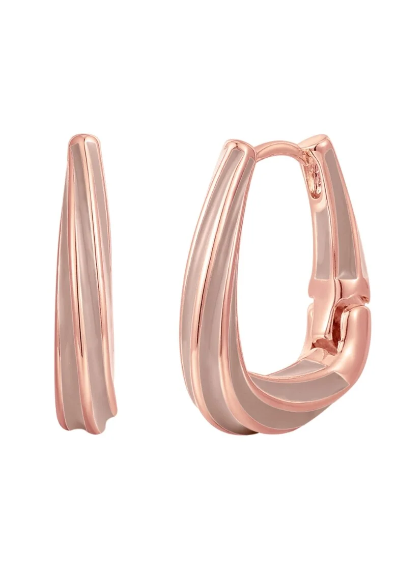 Cercei placati cu aur de 14k si cu inchidere leverback, Auriu rose