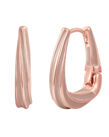 Cercei placati cu aur de 14k si cu inchidere leverback, Auriu rose