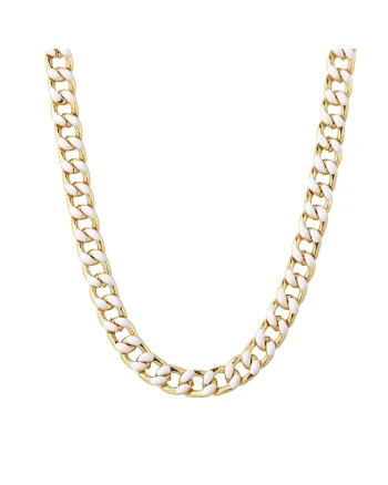 Colier placat cu aur de 14k si cu design lant, Auriu
