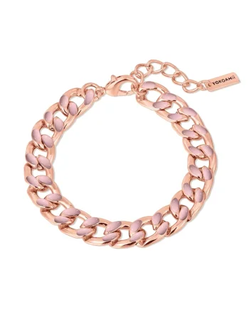 Bratara din lant placata cu aur de 14K, Auriu rose