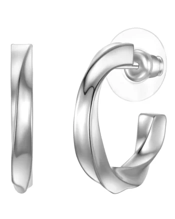 Cercei rotunzi Metal, Argintiu
