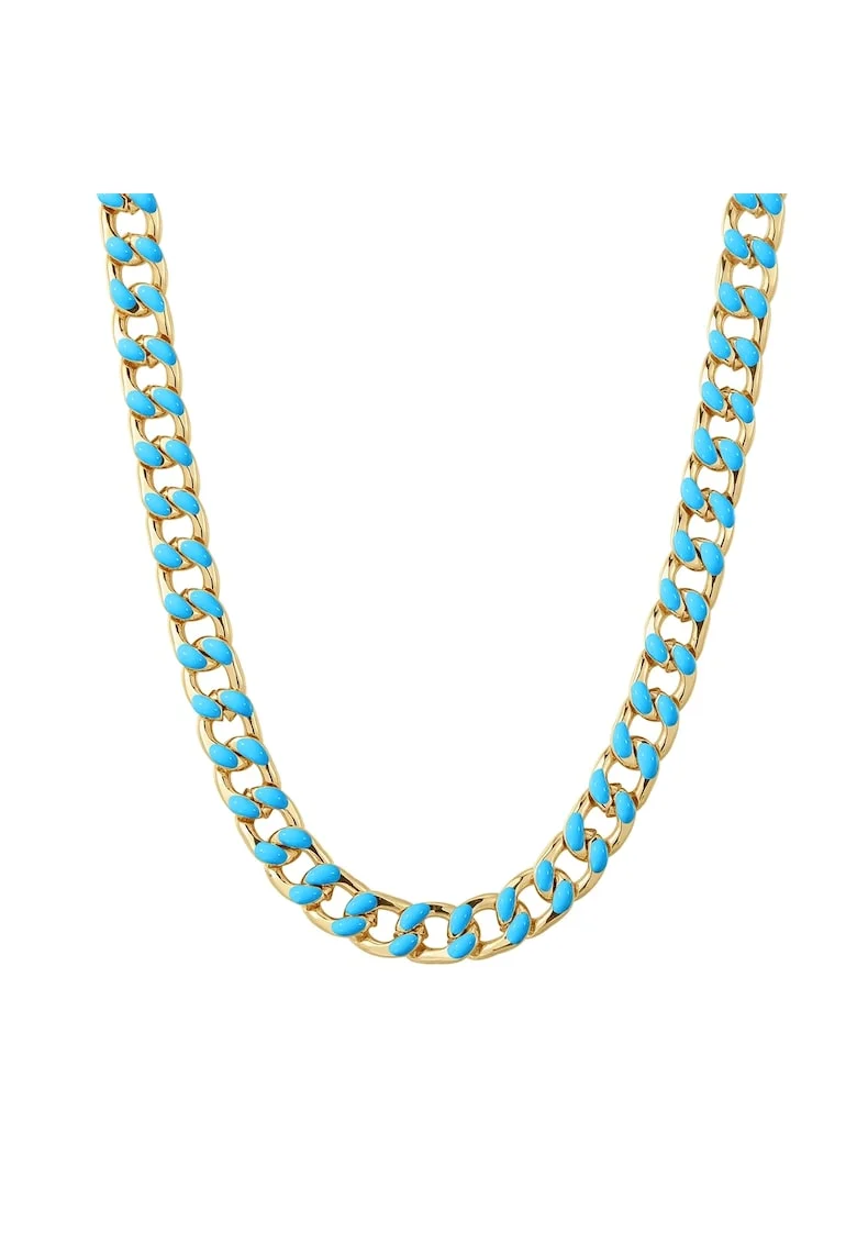 Colier placat cu aur de 14k si cu design lant, Auriu
