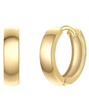 Cercei rotunzi placati cu aur de 14k, Auriu