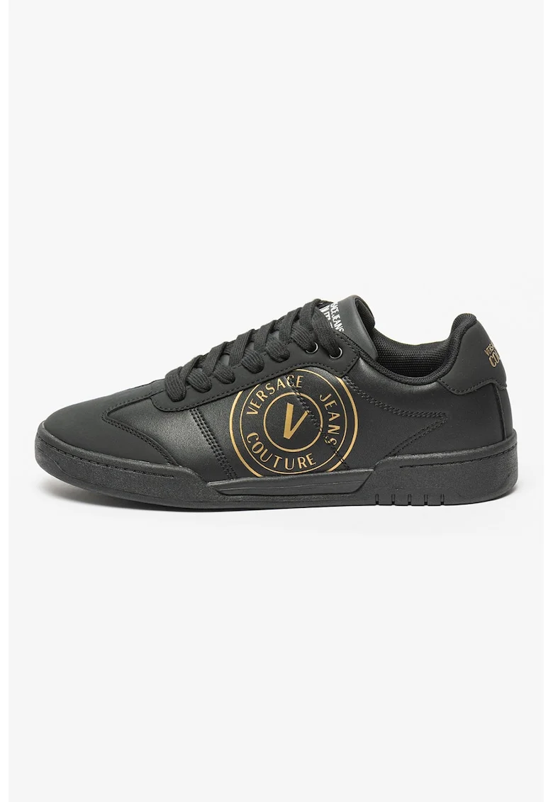 Pantofi sport de piele si piele ecologica, Negru