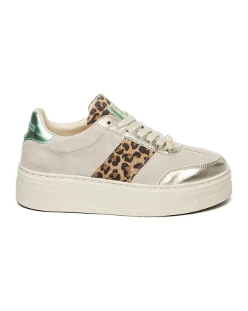 Pantofi sport Moxy low-cut cu platforma, Maro/Gri deschis