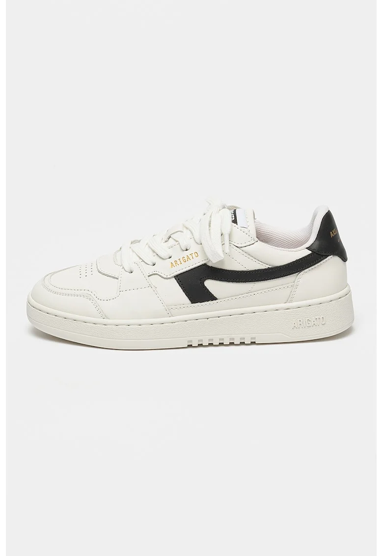 Pantofi sport de piele cu detalii contrastante, Alb/Negru