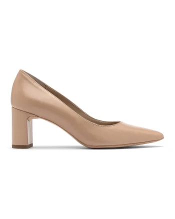 Pantofi de piele cu varf ascutit Sharon, Maro nisip
