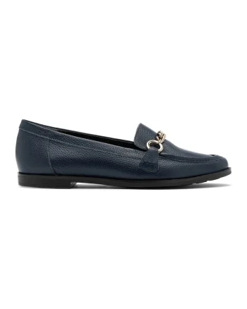 Pantofi loafer de piele cu detalii lant, Bleumarin