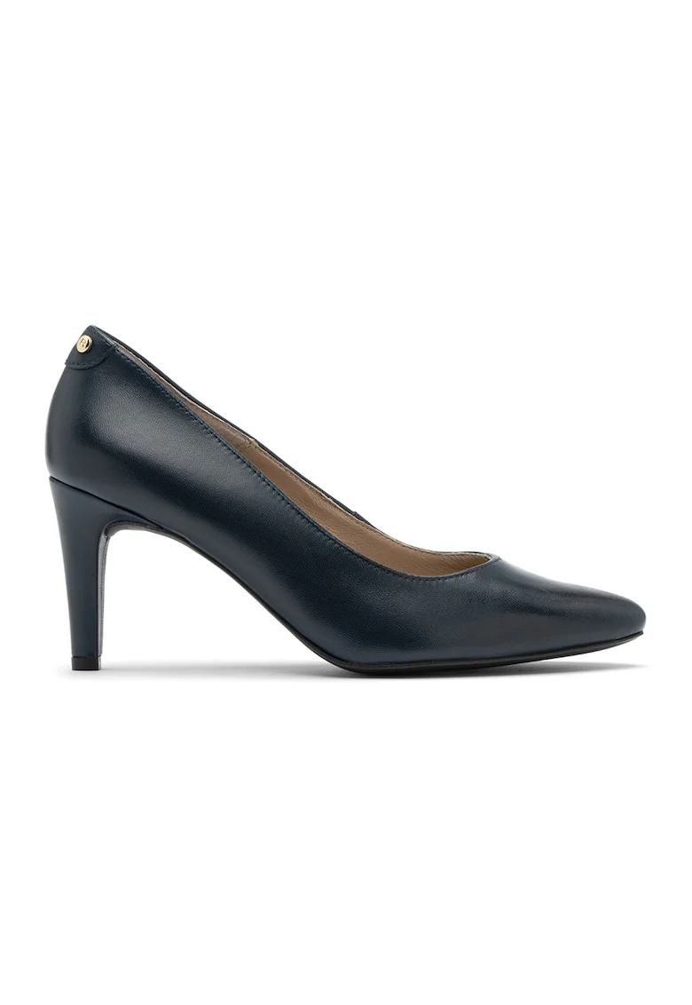 Pantofi de piele cu varf ascutit, Bleumarin