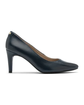 Pantofi de piele cu varf ascutit, Bleumarin