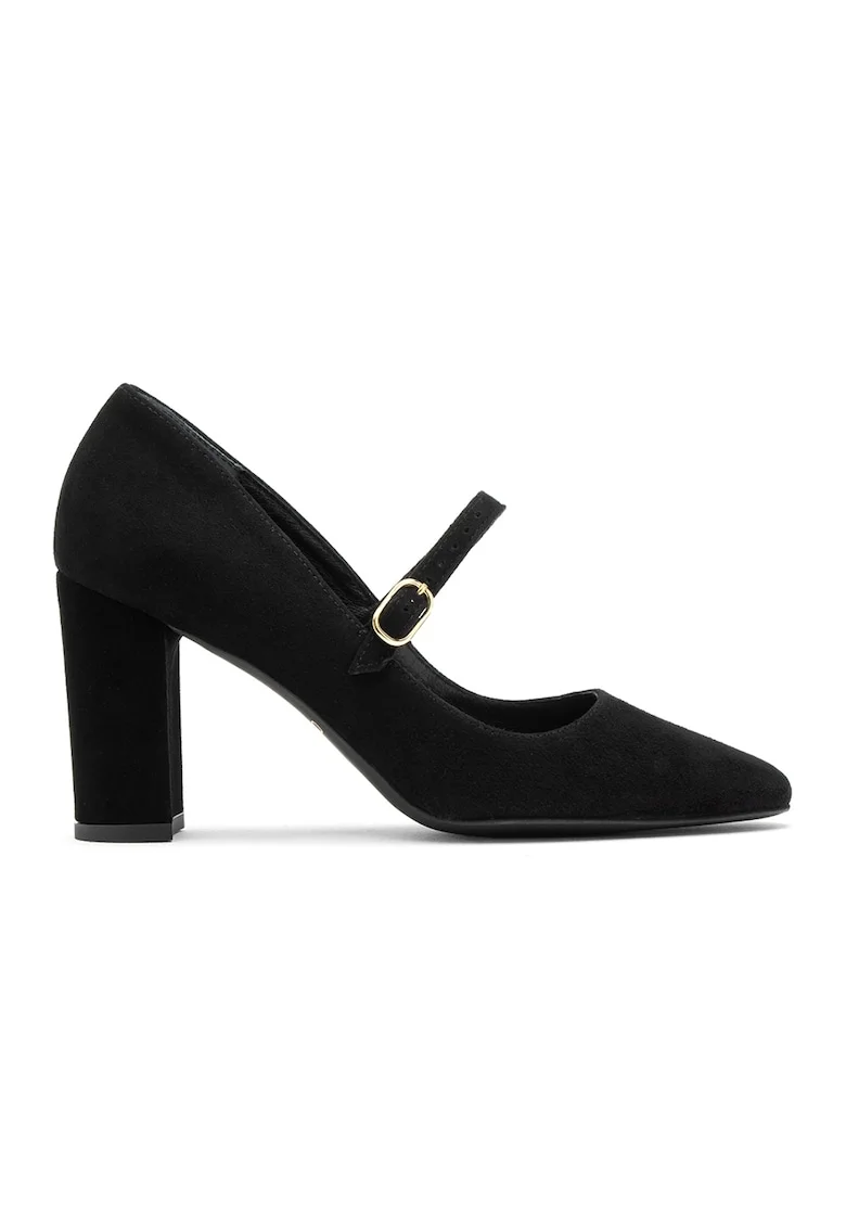 Pantofi Mary Jane de piele intoarsa, Negru