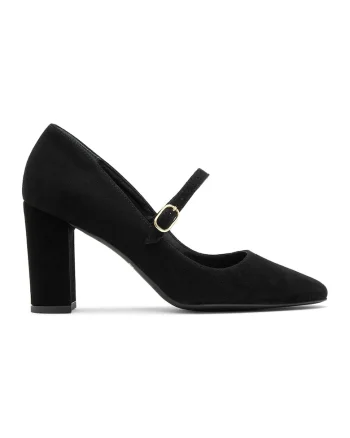 Pantofi Mary Jane de piele intoarsa, Negru