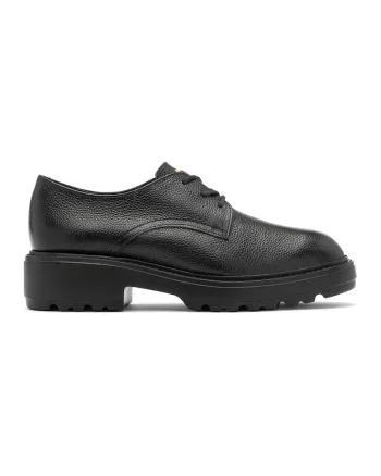 Pantofi derby de piele cu varf rotund, Negru