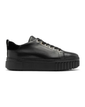 Pantofi flatform de piele, Negru