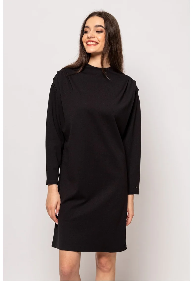 Rochie dreapta cu maneci cazute Vivi, Negru