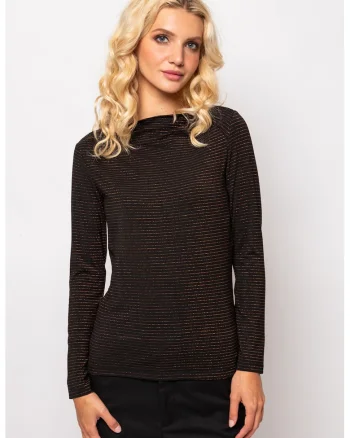Bluza cu model in dungi Candla, Negru
