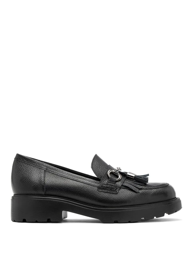 Pantofi loafer cu lant decorativ si canaf decorativ Pauline, Negru