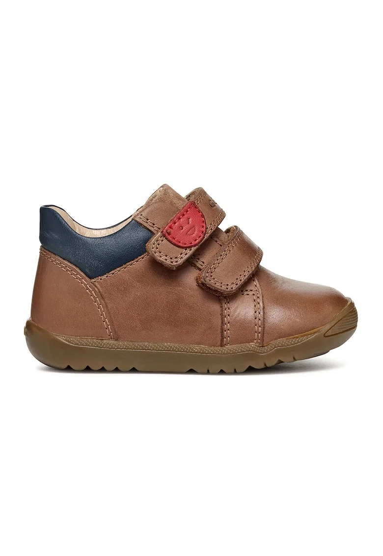 Pantofi sport cu insertii de piele intoarsa, Maro scortisoara
