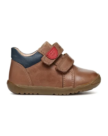 Pantofi sport cu insertii de piele intoarsa, Maro scortisoara