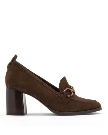 Pantofi loafer de piele intoarsa cu toc masiv Margaret, Maro