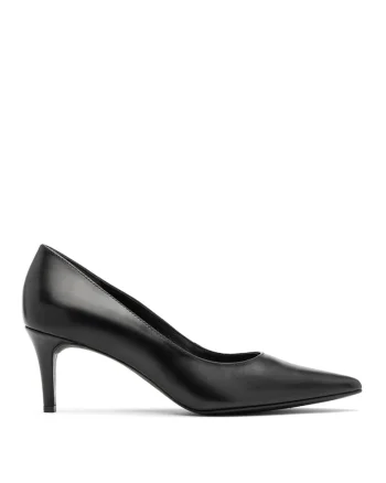 Pantofi de piele cu varf ascutit Joan, Negru