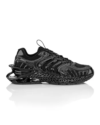 Pantofi sport cu insertii lacuite, Negru