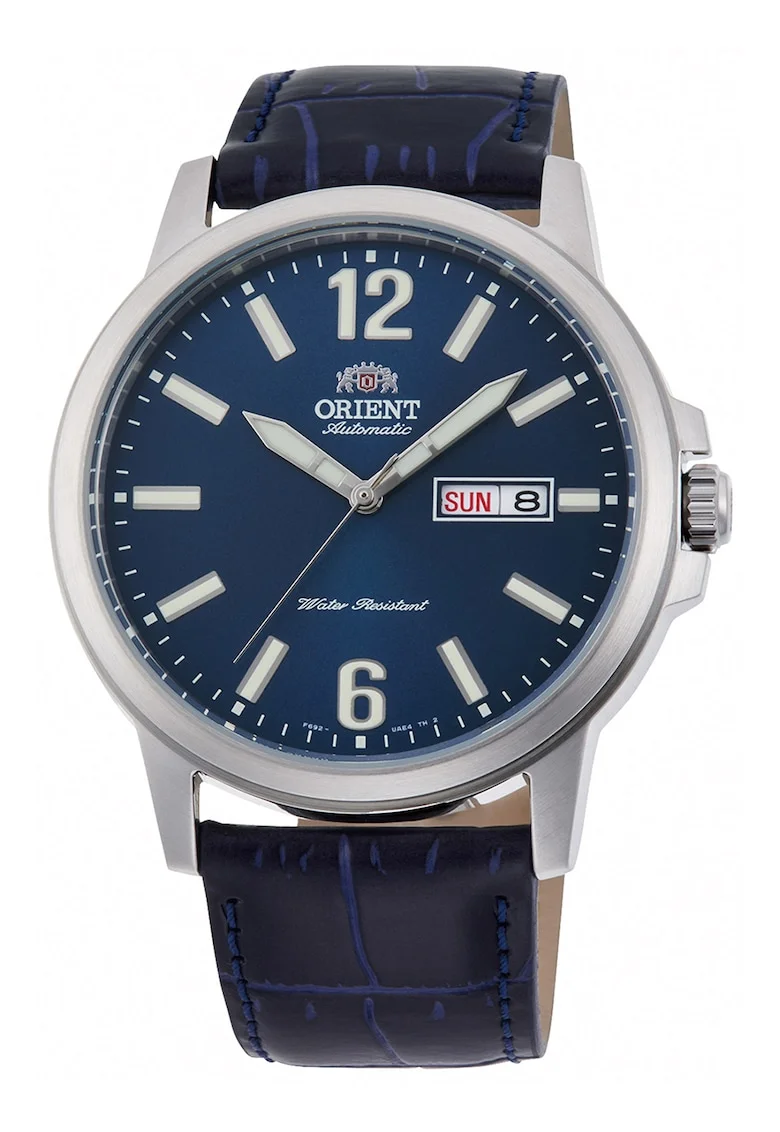 Ceas automatic cu o curea de piele, Bleumarin