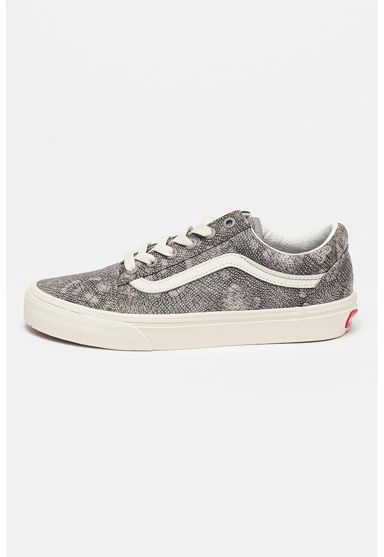 Pantofi sport de piele Old Skool, Alb murdar/Gri inchis