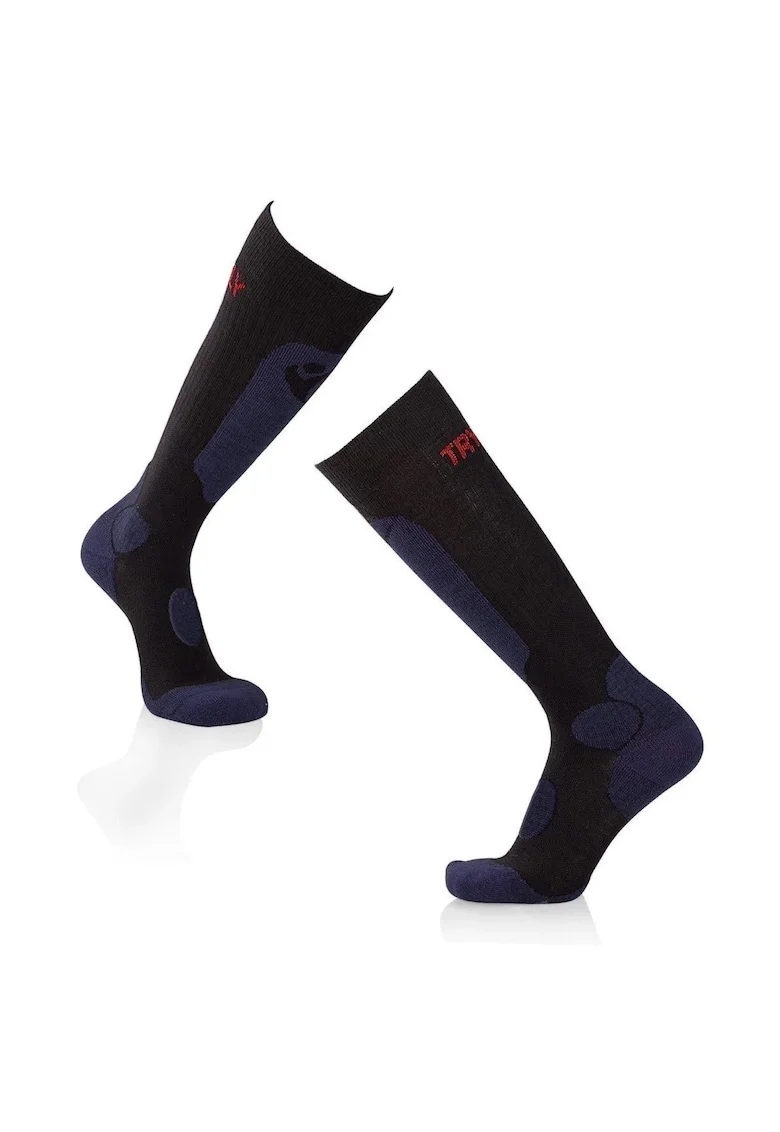 Sosete schi 3/4 lungi lana merino Negru Denim