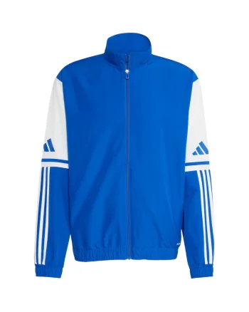 Hanorac sport barbati adidas Squadra 25, albastru, poliester, cu fermoar si guler vertical,