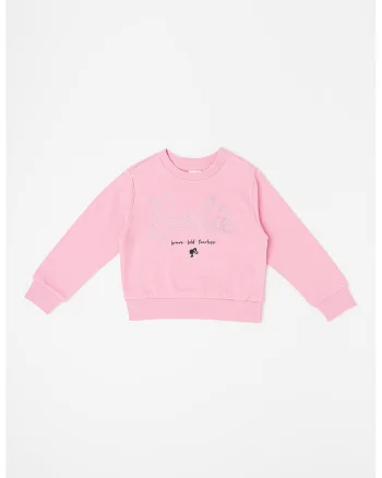Bluza de trening cu aplicatii text, Roz