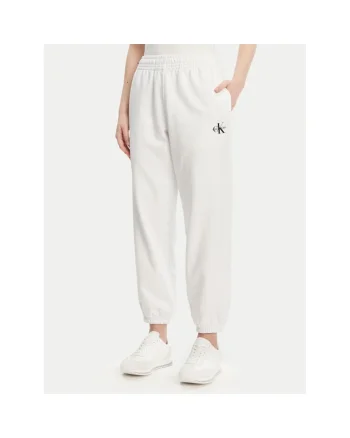 Pantaloni sport dama,  alb, bumbac/poliester,