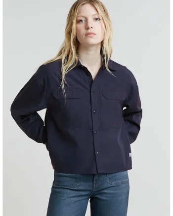 Camasa crop de modal, Bleumarin